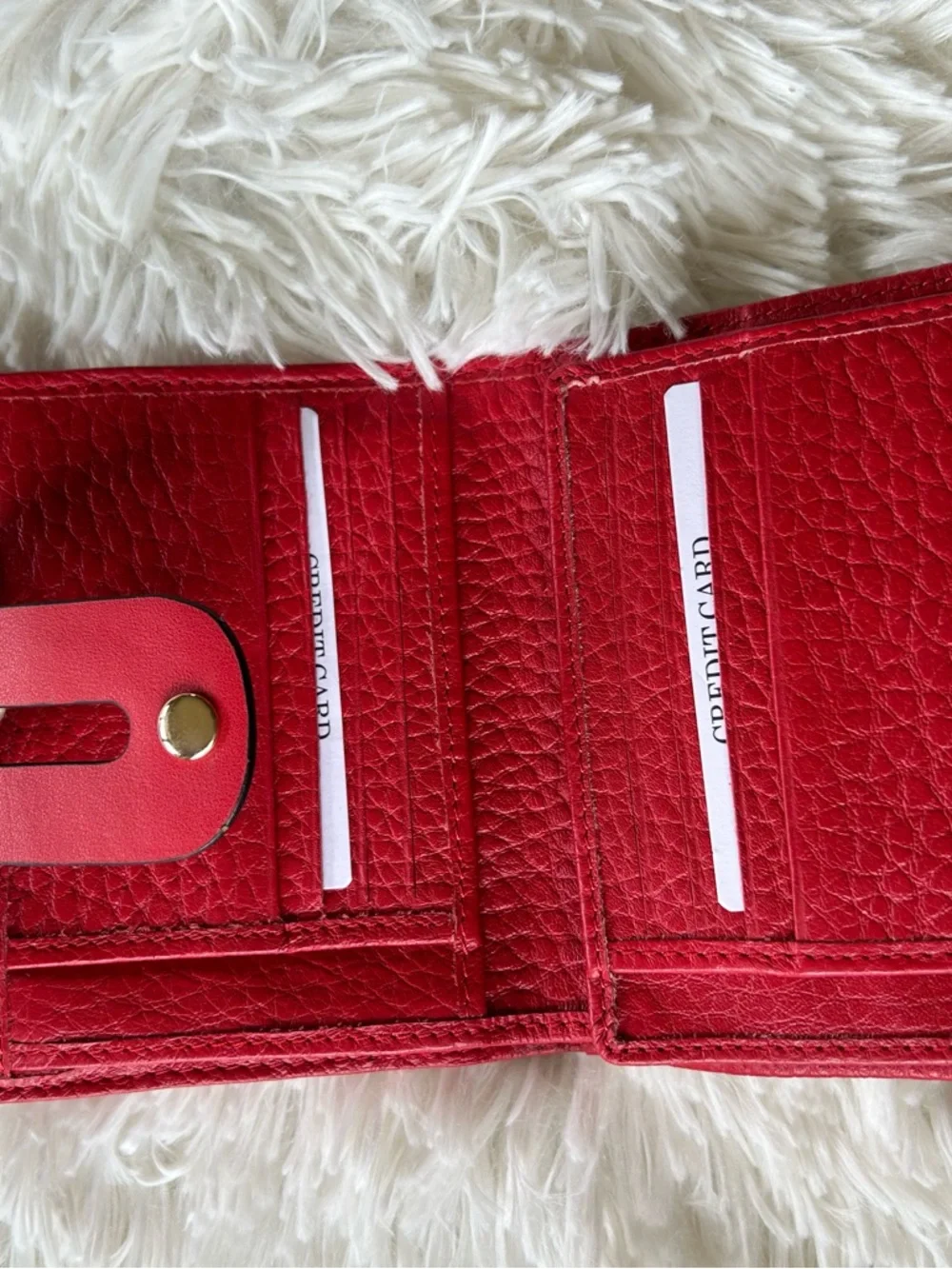 Genuine Leather | Red Pebbled Leather Bi-Fold Wallet